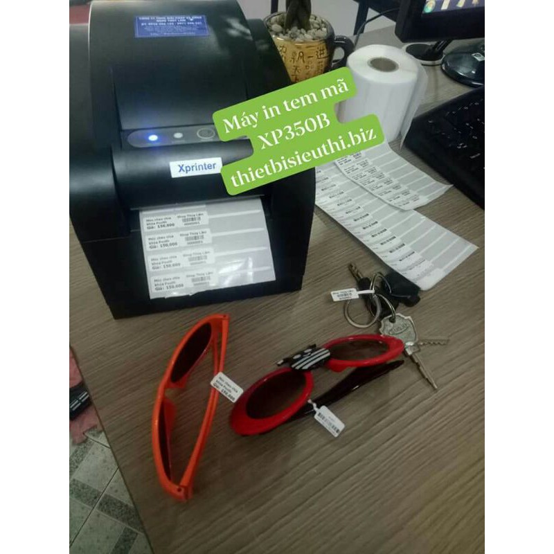 Máy in tem mã vạch cho cửa hàng phụ kiện trang sức - Máy in tem nhiệt giá rẻ Xprinter XP 350B | BigBuy360 - bigbuy360.vn