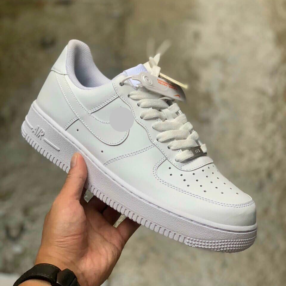 Giày AF1 Nam Nữ, Vệt Nâu, Xám, Đen, Giày thể thao nam nữ trắng Air force 1 all white hot 2023 full box bill