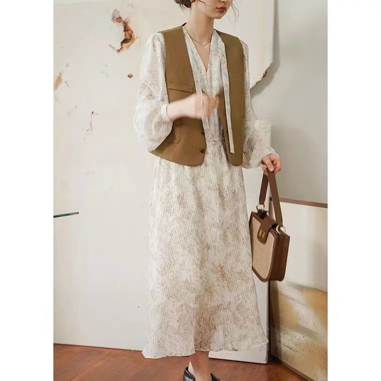 Áo Khoác vest Ngắn Cổ Chữ v Màu Trơn Phong Cách retro Hàn Quốc Thời Trang Cho Nữ