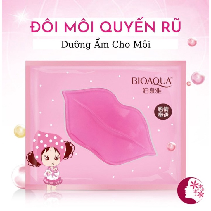 Mặt nạ môi, mask môi Bioaqua Collagen dưỡng ẩm và giúp hồng môi Nourish Lips Membrane Mask