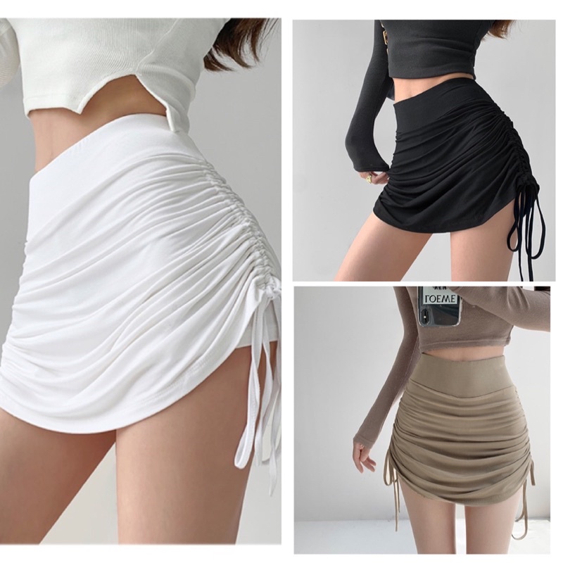 Chân Váy Thun Gân Rút Dây Ulzzang V4