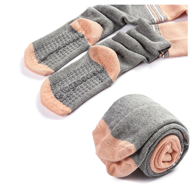 Vớ cao trên đầu gối vải cotton chống trượt giữ ấm họa tiết sọc thời trang cho nữ