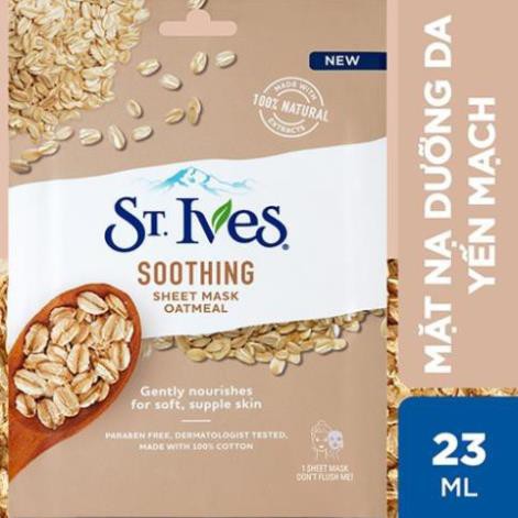 Mặt nạ giấy dưỡng da St.Ives chiết xuất Yến Mạch Soothing Oatmeal 23ml