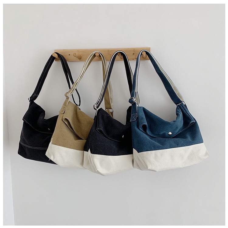 Túi đeo chéo vải canvas unisex đi học đi chơi phong cách hàn quốc - Tumie Store