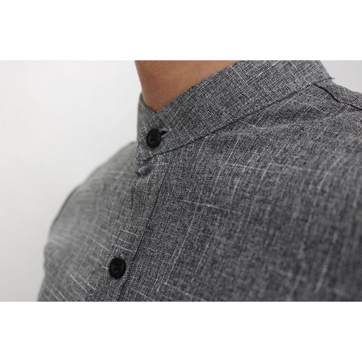 Áo sơ mi đũi cổ tàu [free ship] màu xám tiêu dáng body, chất vải đũi cao cấp Mã  -SMTD- [VNXK] | BigBuy360 - bigbuy360.vn