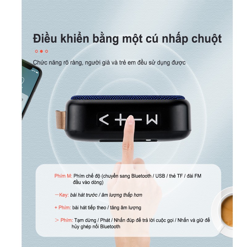 Loa Bluetooth Không Dây Chất Lượng Cao Hỗ Trợ Thẻ Nhớ