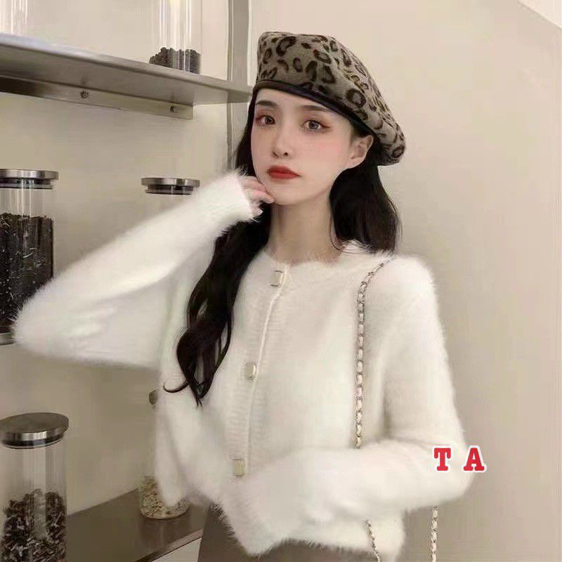 Áo khoác lông cổ tròn 4 khuy hàng QCL1