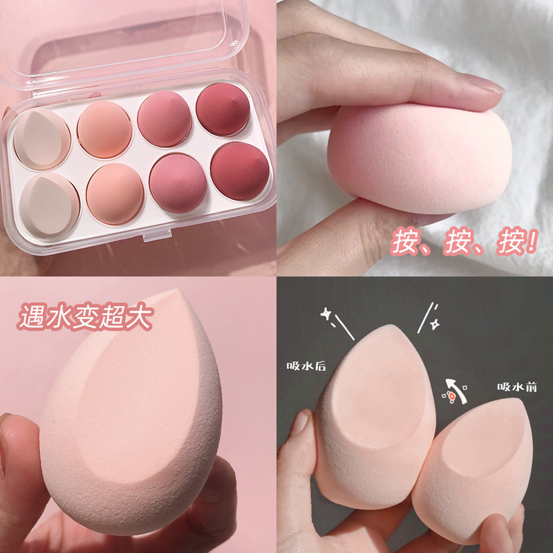 Trứng trang điểm siêu mềm không có phấn Bộ trang điểm trứng ướt và bông khô