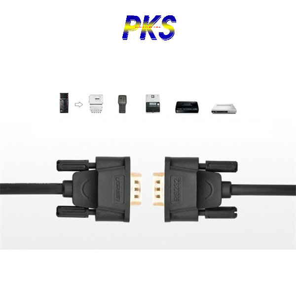 Cáp RS232 dài 3m (Com to Com) đầu mạ vàng cao cấp Ugreen 20155