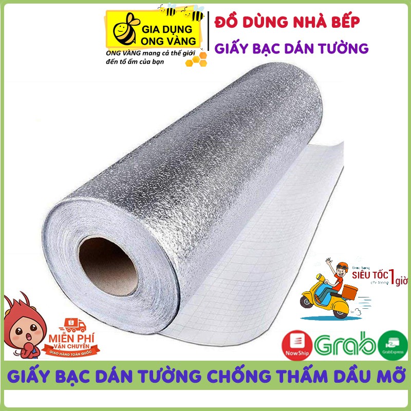 Giấy Bạc Dán Tường, Cuộn Giấy Bạc Dán Bếp Cách Nhiệt, Chống Thấm Dầu Mỡ, Miếng Dán Tiện Ích Cho Căn Bếp Của Bạn