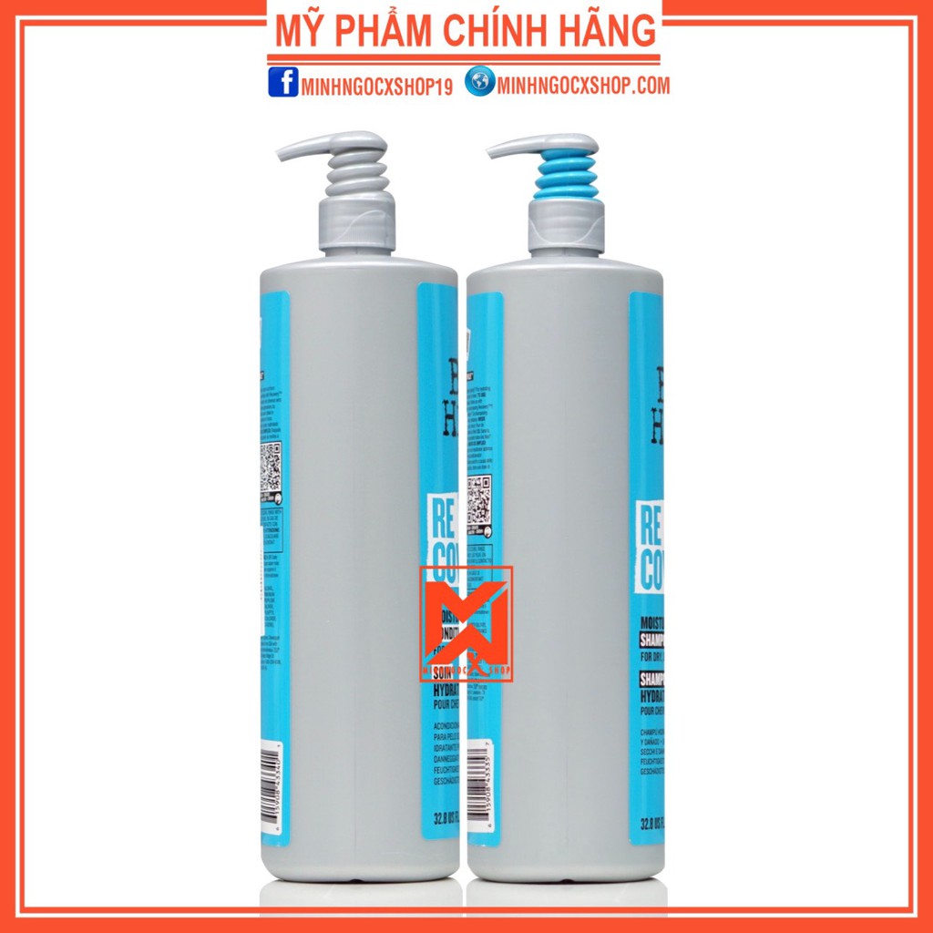 Dầu gội tigi xanh dương - dầu gội xả phục hồi độ ẩm tức thì TIGI RECOVERY MOISTURE RUSH 970ml chính hãng