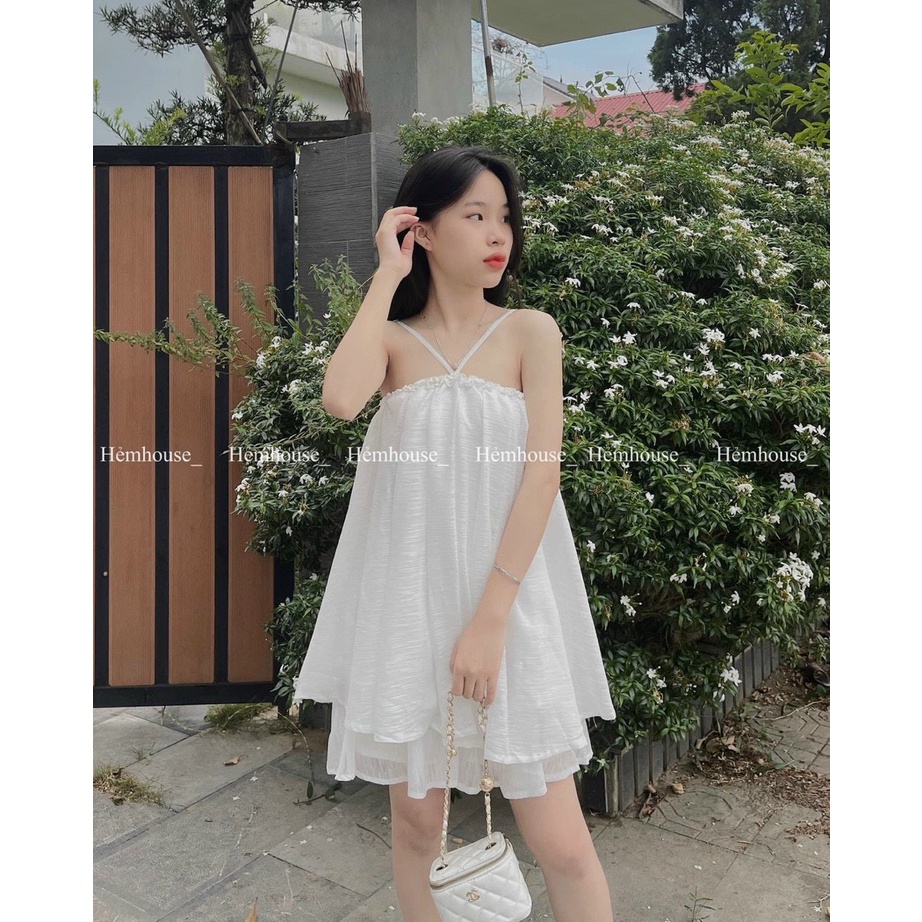 Áo yếm kèm quần váy yếm dài áo yếm dây váy yếm xòe áo yếm 2 dây yếm váy dài yếm áo váy yếm hai dây h