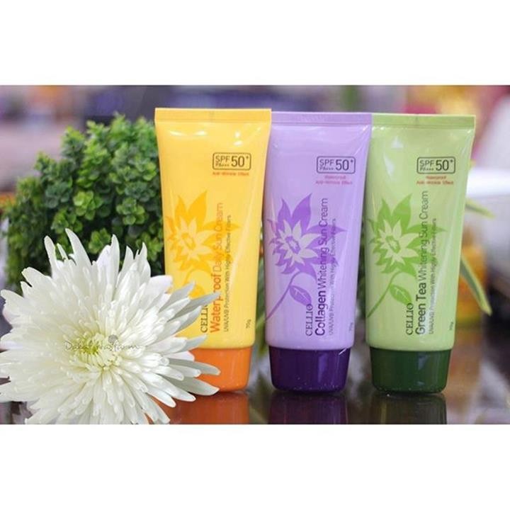 Kem Chống Nắng Cellio Green Tea Whitening Sun Cream SPF50+ PA+++.