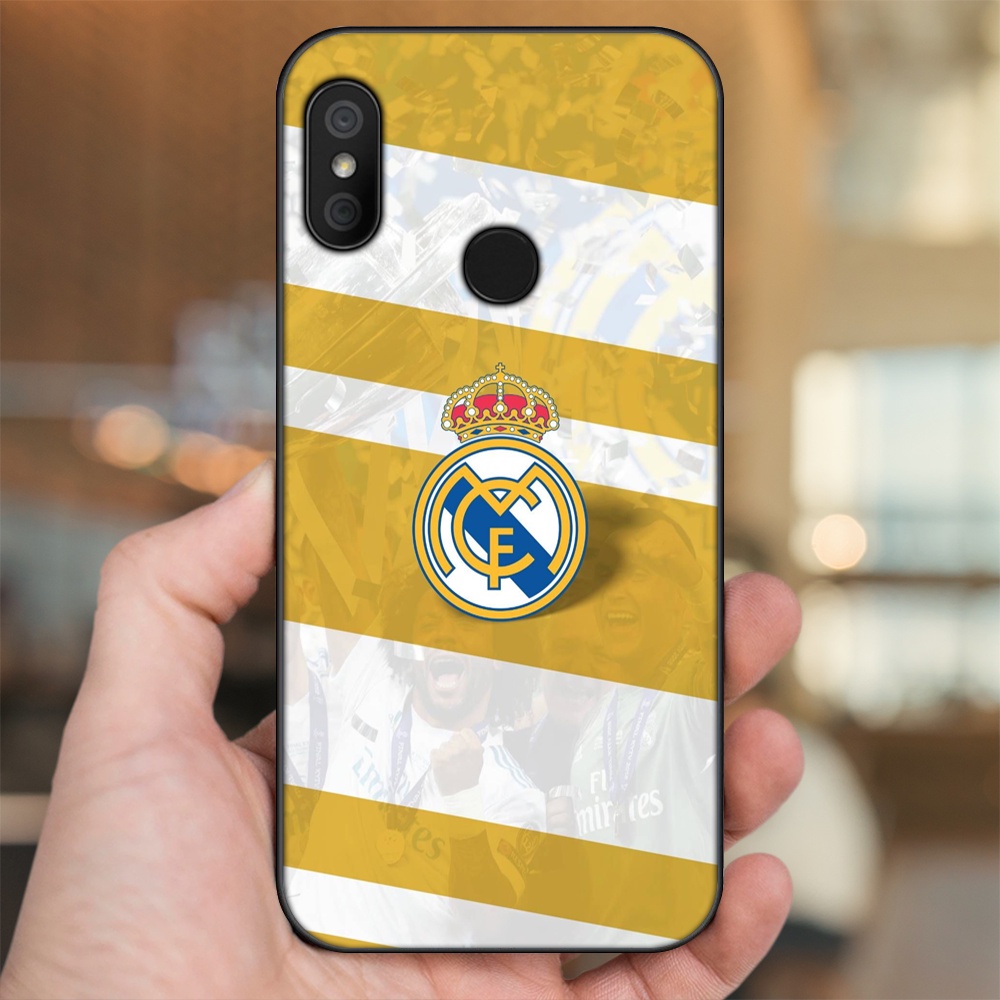 Ốp lưng Xiaomi Redmi 6 Pro, Mi A2 Lite viền đen in hình Real Madrid