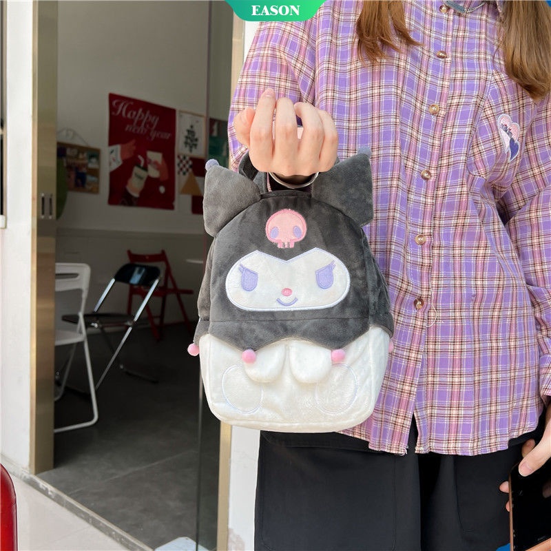 Túi Xách Vải Lông Cỡ Lớn Hình Cinnamoroll Và Kuromi Hoạt Hình Đáng Yêu Sức Chứa Lớn Làm Quà Sinh Nhật Cho Nữ