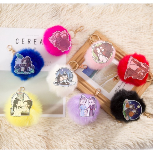 Móc khoá trần tình lệnh quả bông MKB37 tiêu chiến vương nhất bác cute dễ thương