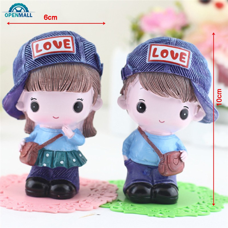 Bộ 2 mô hình búp bê trang trí nội thất xe hơi đáng yêu