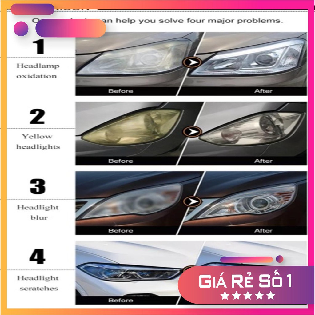 Bộ Nano Phục Hồi Làm Sáng Choá Pha Đèn Ô Tô Xe Máy Cao Cấp