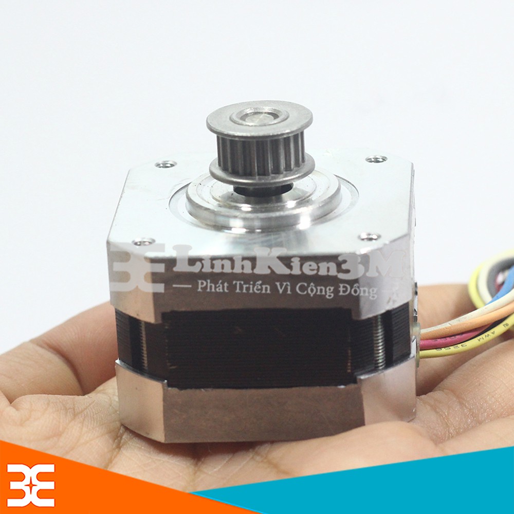 Động Cơ Bước 17PW-M003 12VDC-24VDC 1.8 Độ - Có Sẵn Bánh Răng