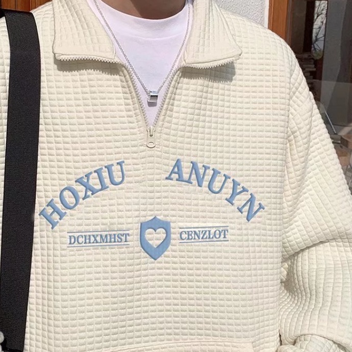 Áo khoác namCổ Polo Tay Dài Dáng Rộng Màu Sắc Simple Giản Có Khóa Kéo Thời Trang ÁO Hoodie Unisex