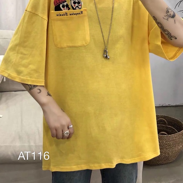 Áo Thun Nam Nữ VN CLO in hình 2 đầu người phối túi ngược  - AT116