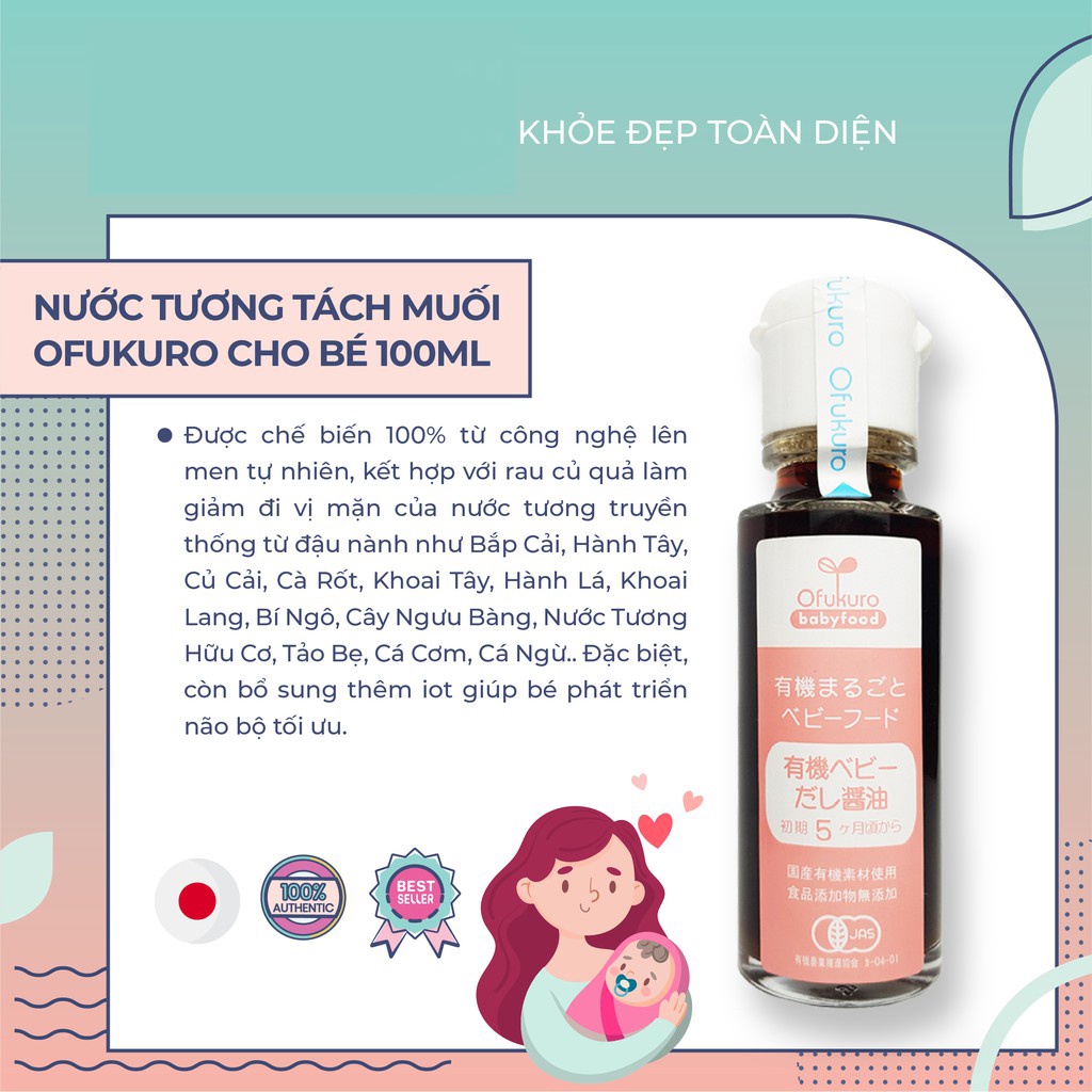 Nước tương Ofukuro tách muối Nhật Bản 100ml [Date T1/2023]