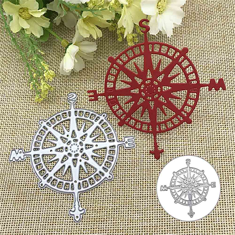 【Green】Compass Metal Cutting Dies DIY Scrapbook Emboss Paper Cards Decor Stencil Mold