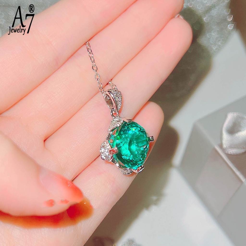 Vòng cổ Bạc 925 Mặt Vuông Xanh Navy X4Y84