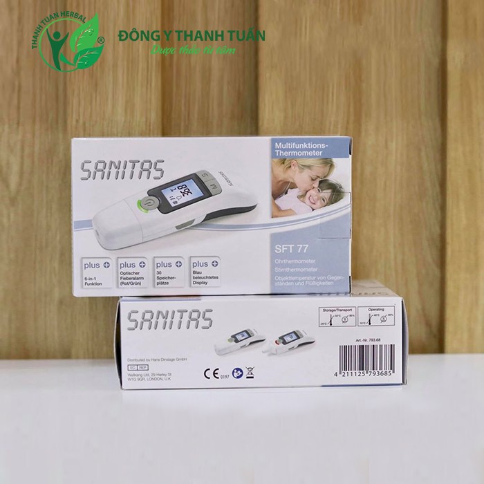 Nhiệt Kế Điện Tử Sanitas SFT77 Của Đức 6 in 1 - Nhiệt kế Đa Năng Đo Chính Xác, Nhanh Chóng