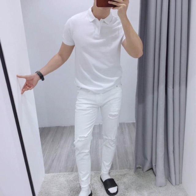 Áo thun Polo GẤU 194 Trơn Unisex vải cá sấu mè Poly co dãn 4 chiều dày dặn form gerular fit | BigBuy360 - bigbuy360.vn