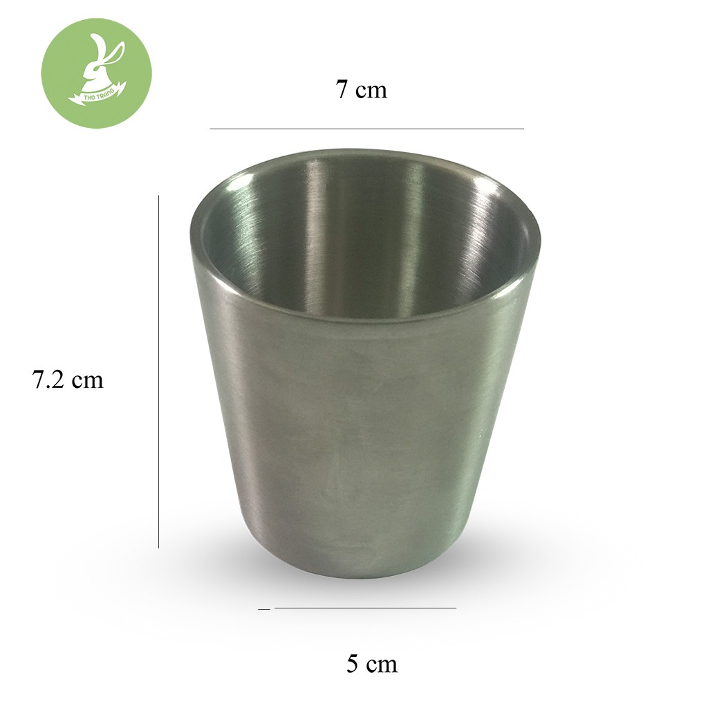 Ly inox đựng nước kiểu Hàn Quốc cao cấp dùng trong các quán Hàn Quốc rất thích hợp 7*7cm