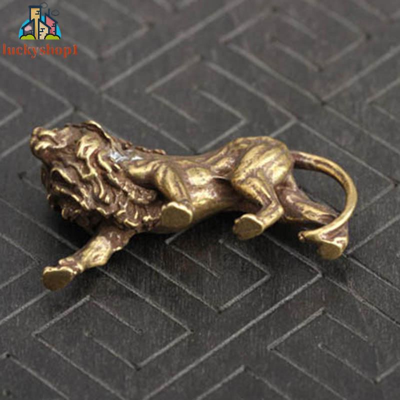 Bronze miniature lion king statue retro fashion technology