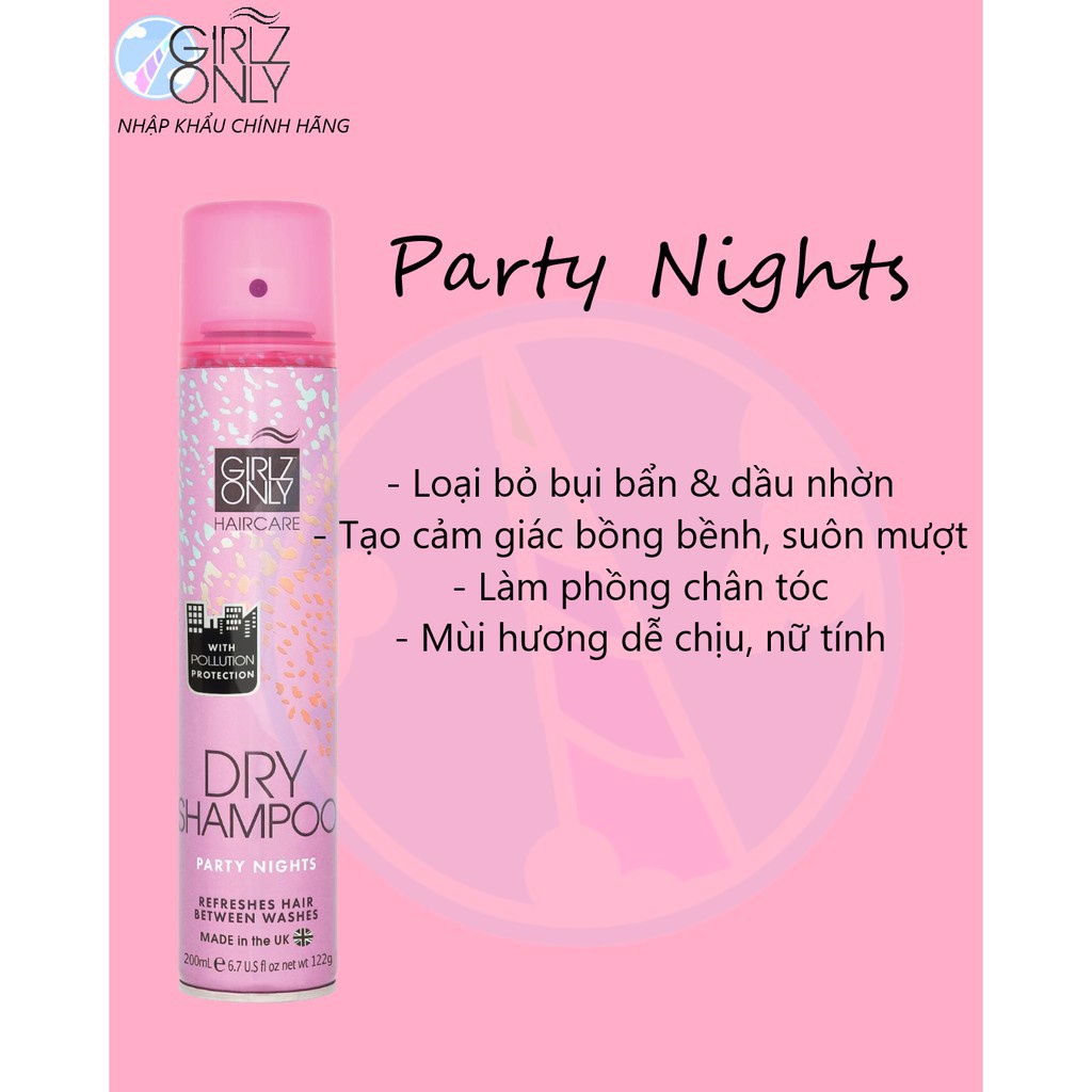 Dầu Gội Khô Girlz Only Party Nights  travel size 100ml