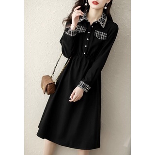 Bán sỉ váy len đen xòe cổ đức xòe A