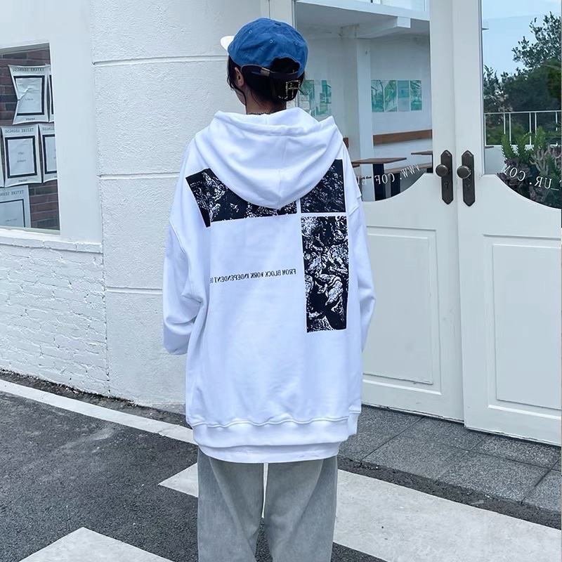 Áo hoodie Black work chất liệu nỉ bông dày dặn form oversize | BigBuy360 - bigbuy360.vn