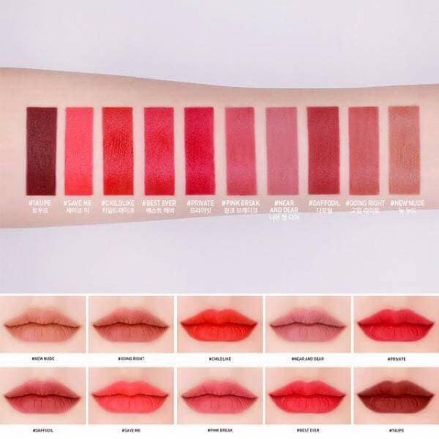 SON KEM LÌ 3CE VELVET LIP TINT HÀN QUỐC