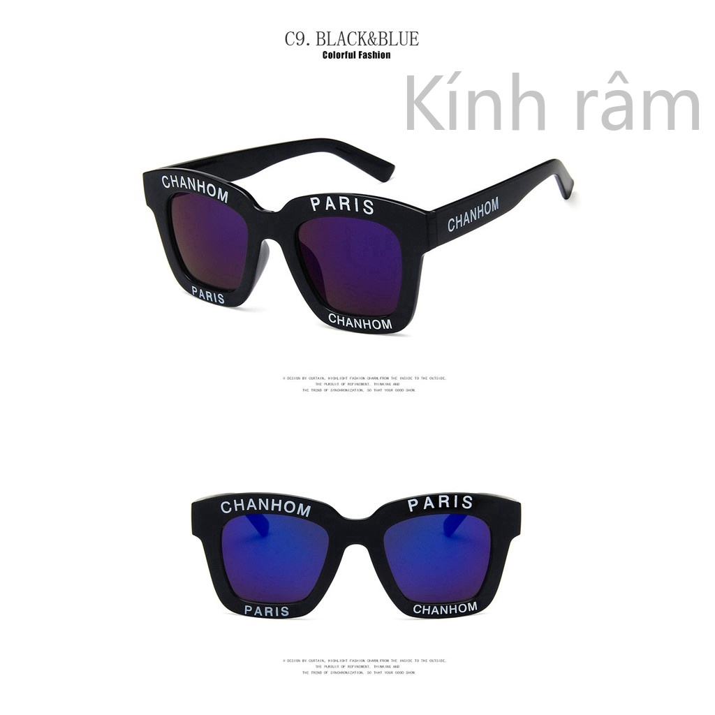 Kính mát vuông gọng kim loại phong cách retro