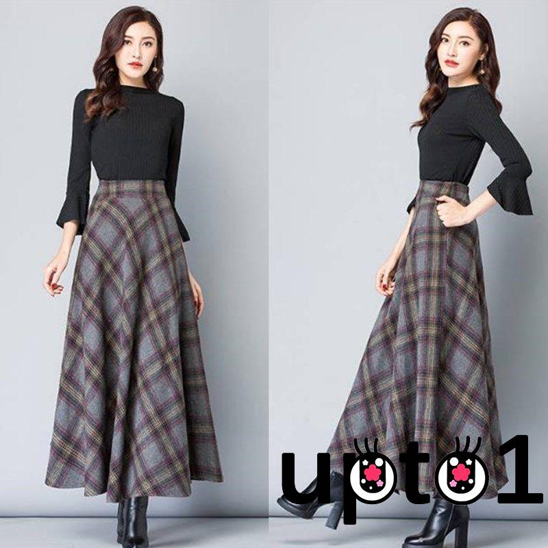 Chân Váy Dài Họa Tiết Kẻ Lưới Nữ Tính | BigBuy360 - bigbuy360.vn