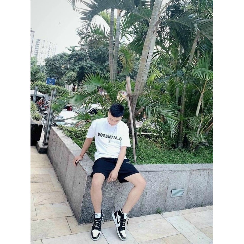 Bộ Mặc Hè Essentials Nam Nữ Nổi Chữ Đơn Giản | BigBuy360 - bigbuy360.vn