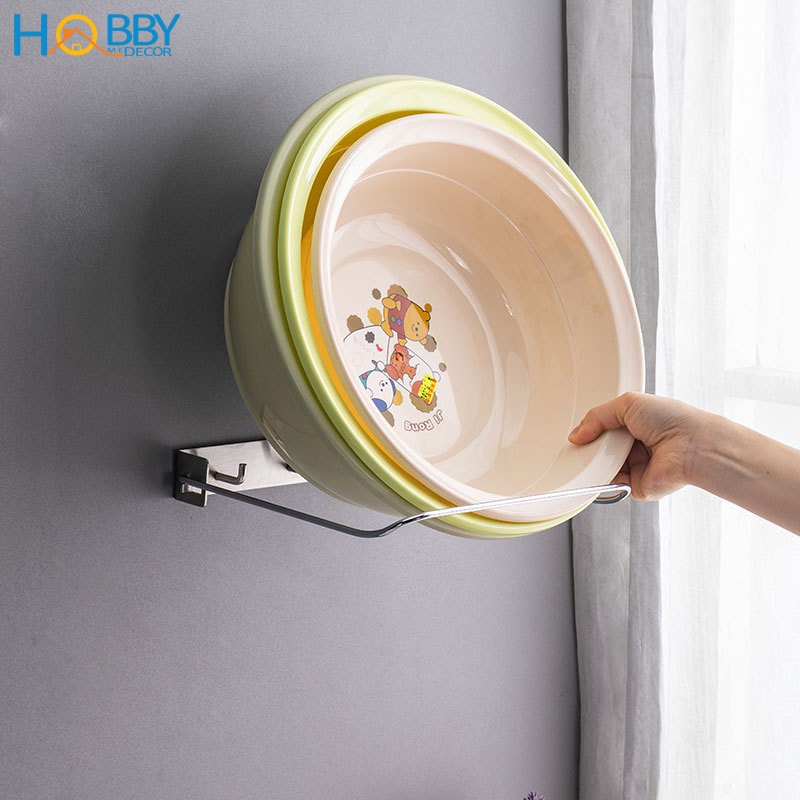 Kệ để thau chậu, treo khăn bếp HOBBY GTT Inox 304 dán tường gạch men- kèm keo dán sealant fix - có 3 móc treo | BigBuy360 - bigbuy360.vn