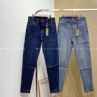 Quần Jean Nữ Skinny Trơn Lưng Cao co giãn thoải mái phom 9 tấc tôn dáng màu cơ bản phong cách sành điệu