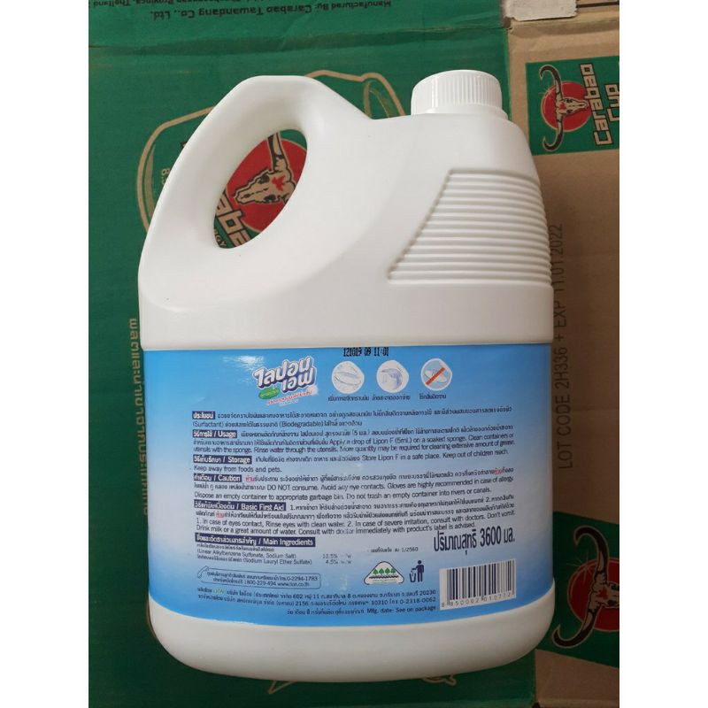 Nước rửa chén Thái Lan 3,6L an toàn dịu nhẹ