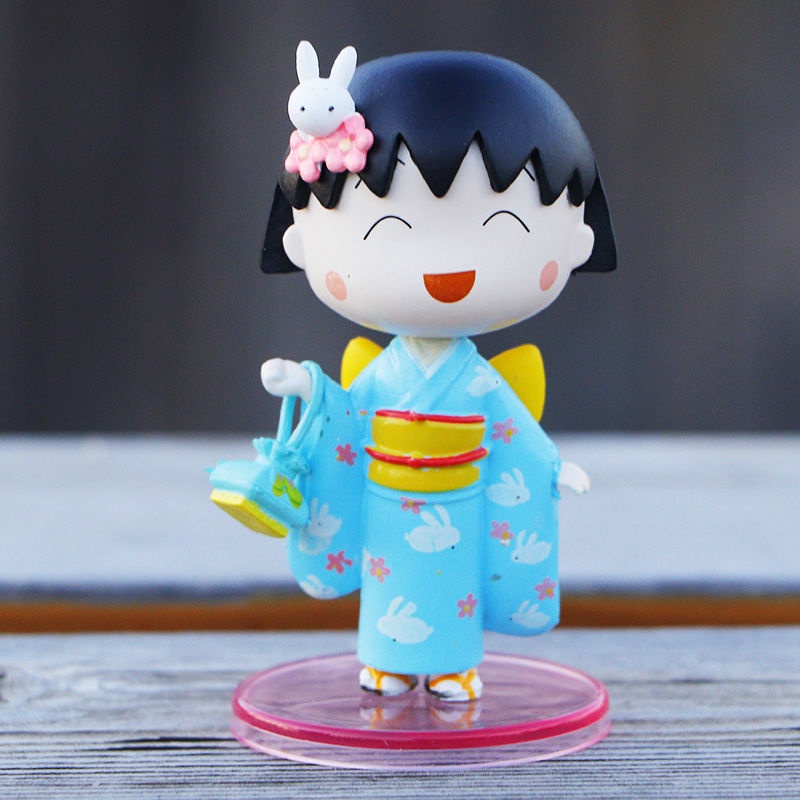 Búp Bê Anime Maruko Mặc Kimono Dễ Thương Để Bàn Trang Trí