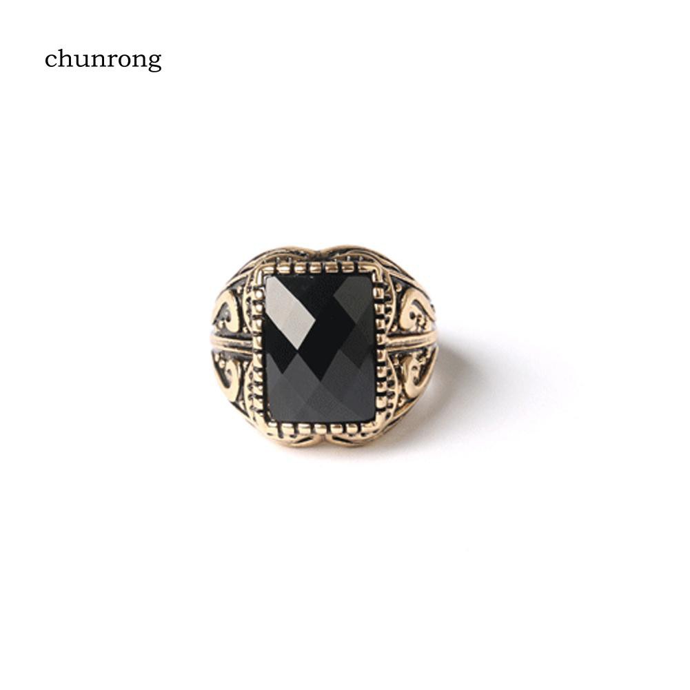 Nhẫn Hợp Kim Đính Đá Quý Nhân Tạo Thời Trang Cho Nam