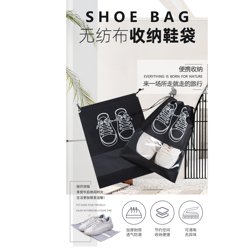 Túi Đựng Giày Dép Du Lịch Thể Thao Nobihome Túi Rút Chống Bẩn Size Lớn Với Hoạ Tiết Đẹp Mắt