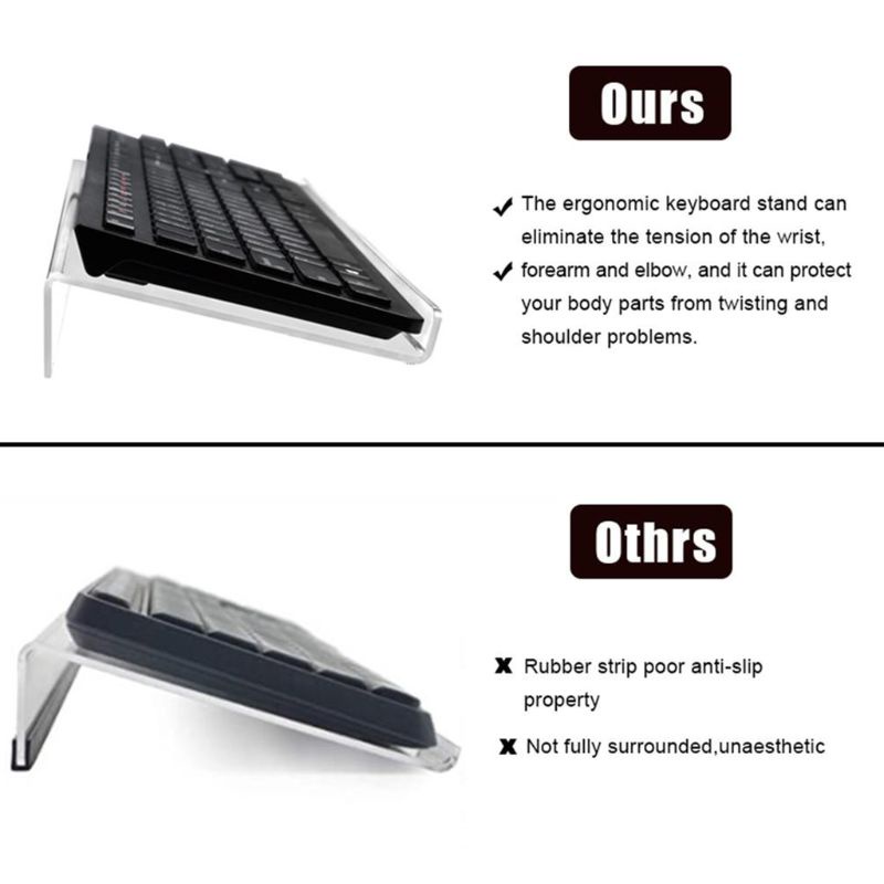 Giá Đỡ Bàn Phím Máy Tính Bằng Acrylic Trong Suốt Tiện Dụng Cho Gia Đình Scho
