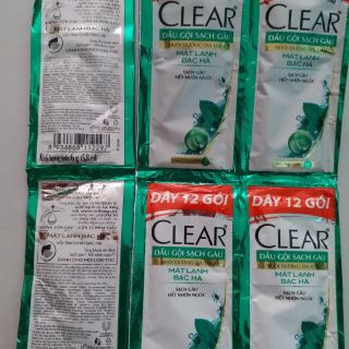 1k/1 gói. 40 gói dầu gội trị gàu clear bạc hà sạch gàu hết nhờn ngứa.