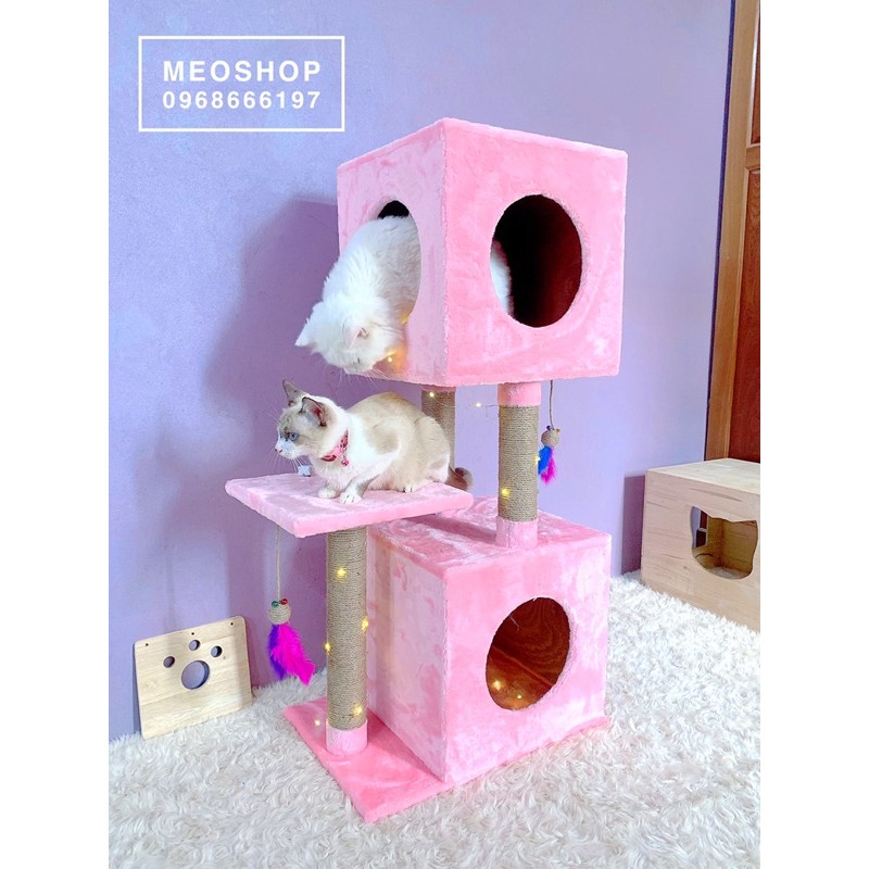 Cattree Nhà Mèo 2 Phòng Ngủ Cao 1m2 😻 FREESHIP 😻 Inbox Shop để được giảm giá