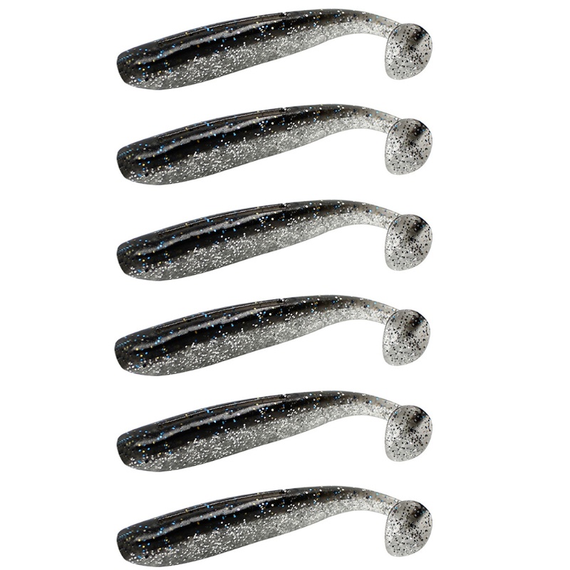 QQ Bộ 6 Mồi Câu Cá Giả Bằng Silicon Mềm Kích Thước 8cm 3.5g Hai Màu Sắc Bắt Mắt