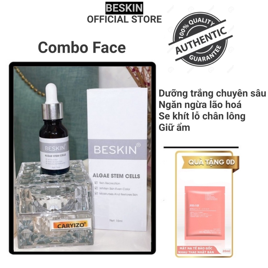 Combo face Beskin dưỡng trắng chuyên sâu Tế bào gốc và kem face 4 in 1